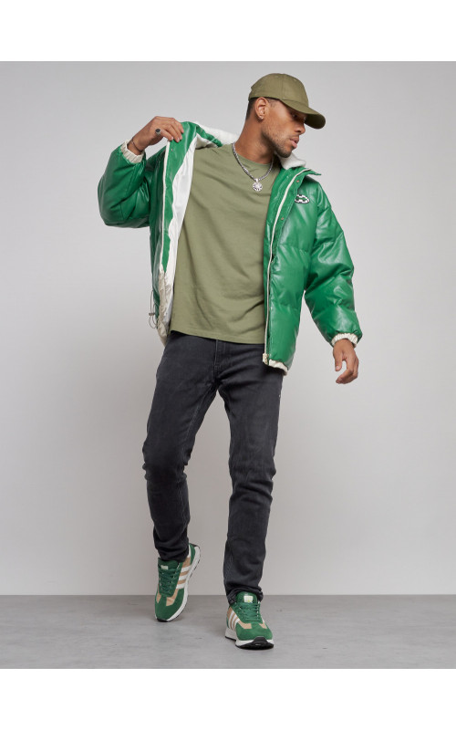 Мужская зимняя куртка с капюшоном из экокожи для активного отдыха