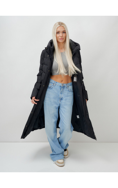 Длинный зимний пуховик для молодёжи