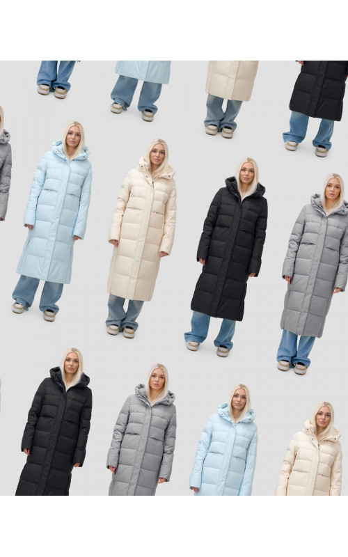 Длинный зимний пуховик для молодёжи