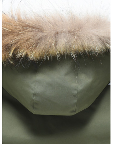 Зимняя парка для мальчика-подростка с мехом енота.