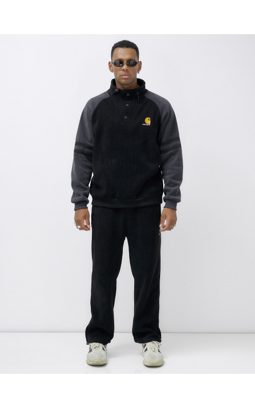 Мужской демисезонный спортивный костюм на флисе, чёрный, для спорта. в Тюмени