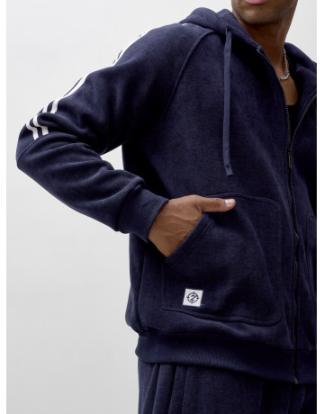 Мужской демисезонный спортивный костюм на флисе, тёмно-синий, для спорта. в Тюмени