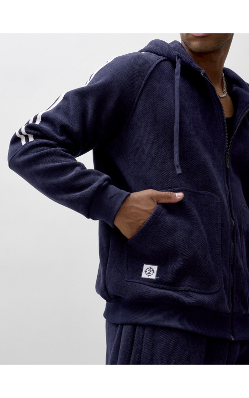 Мужской демисезонный спортивный костюм на флисе, тёмно-синий, для спорта. в Тюмени