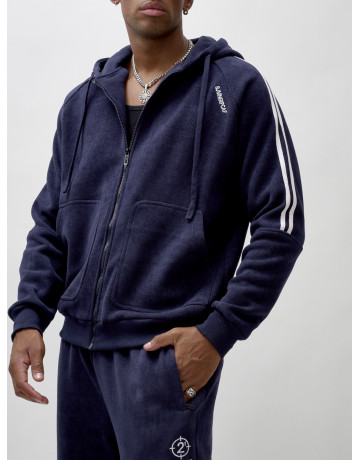 Мужской демисезонный спортивный костюм на флисе, тёмно-синий, для спорта. в Тюмени