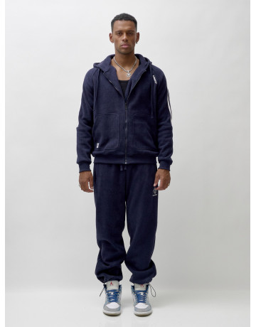 Мужской демисезонный спортивный костюм на флисе, тёмно-синий, для спорта. в Тюмени