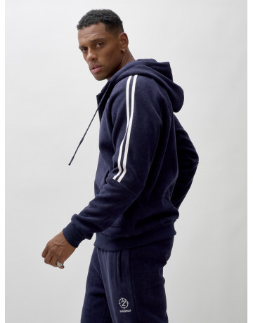 Мужской демисезонный спортивный костюм на флисе, тёмно-синий, для спорта. в Тюмени