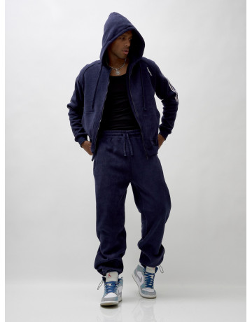 Мужской демисезонный спортивный костюм на флисе, тёмно-синий, для спорта. в Тюмени