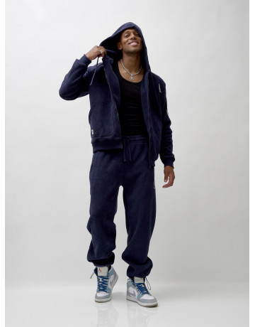 Мужской демисезонный спортивный костюм на флисе, тёмно-синий, для спорта. в Тюмени