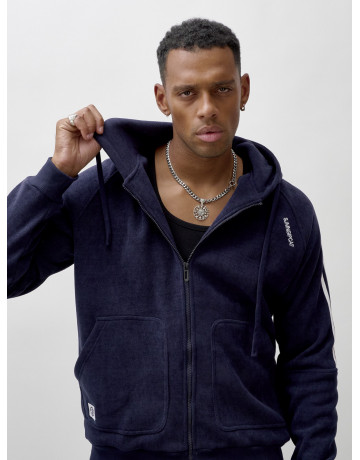 Мужской демисезонный спортивный костюм на флисе, тёмно-синий, для спорта. в Тюмени