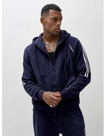 Мужской демисезонный спортивный костюм на флисе, тёмно-синий, для спорта. в Тюмени