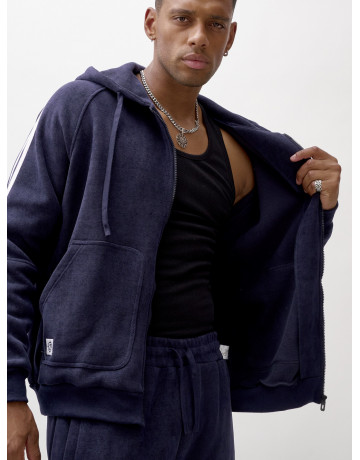 Мужской демисезонный спортивный костюм на флисе, тёмно-синий, для спорта. в Тюмени