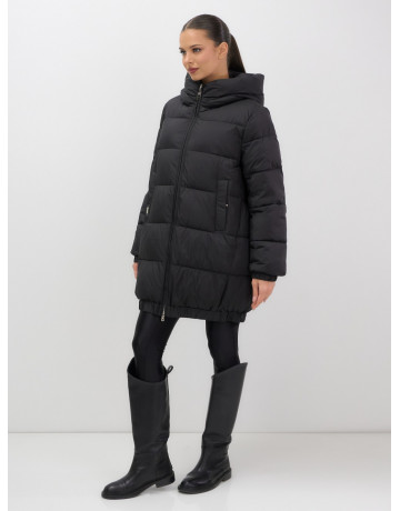 Пуховик женский зимний большой размер чёрный в Тюмени