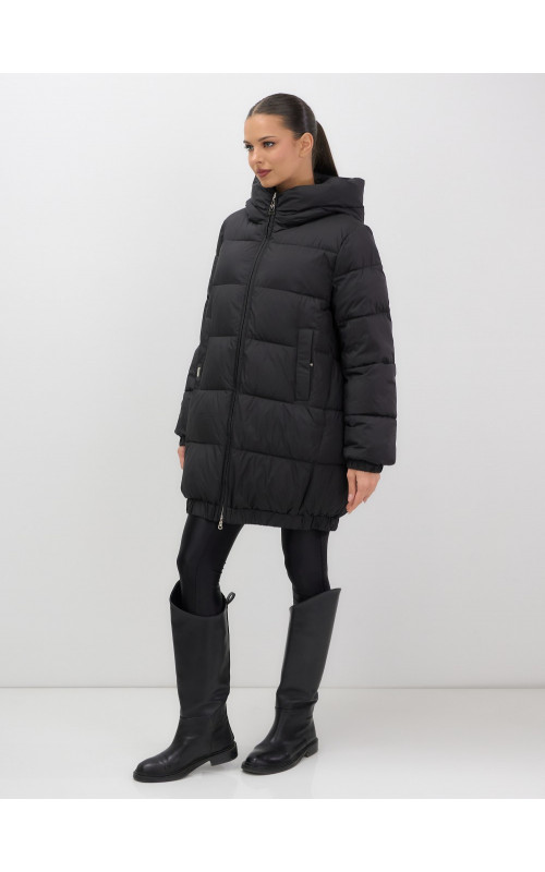 Пуховик женский зимний большой размер чёрный в Тюмени