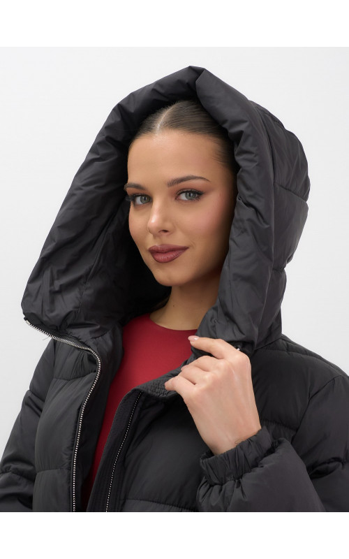 Пуховик женский зимний большой размер чёрный в Тюмени