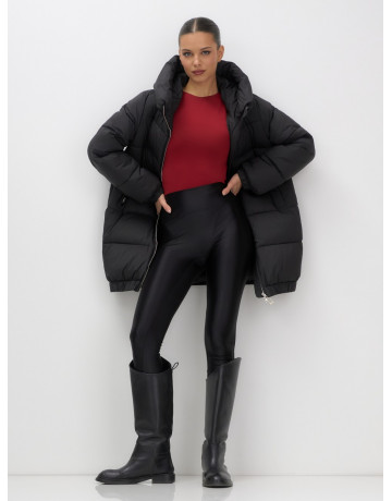 Пуховик женский зимний большой размер чёрный в Тюмени