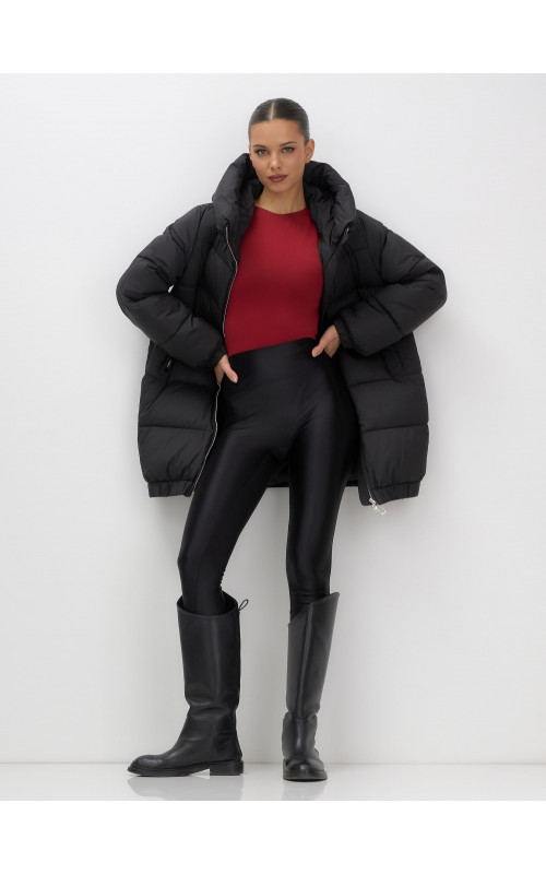 Пуховик женский зимний большой размер чёрный в Тюмени