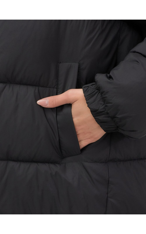 Пуховик женский зимний большой размер чёрный в Тюмени