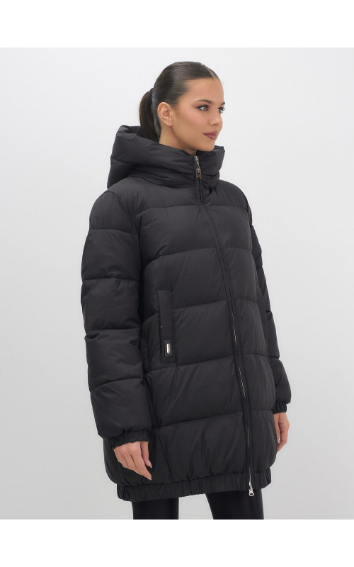 Пуховик женский зимний большой размер чёрный в Тюмени