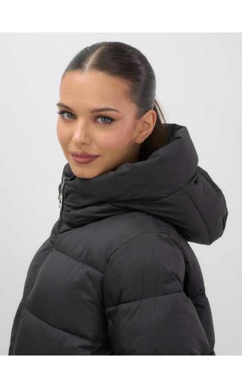 Пуховик женский зимний большой размер чёрный в Тюмени