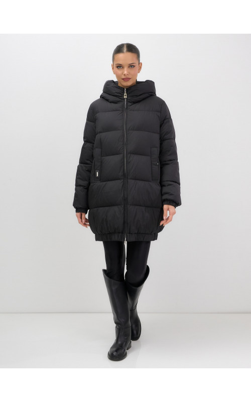 Пуховик женский зимний большой размер чёрный в Тюмени