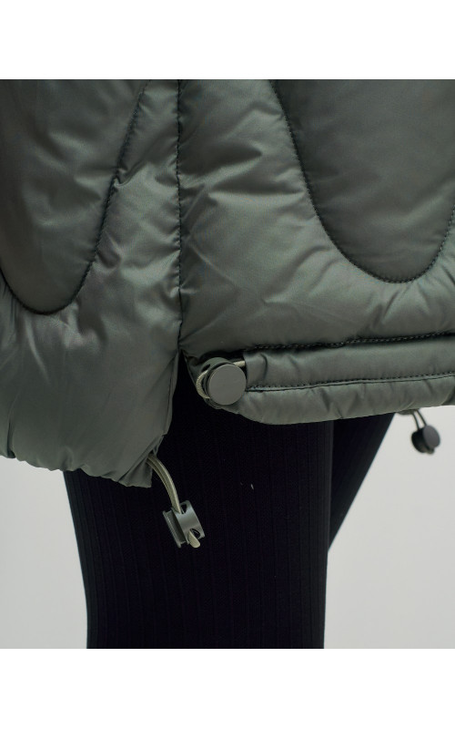 Пуховик женский зимний с капюшоном, хаки. в Тюмени