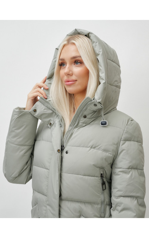 Тёплый женский пуховик с капюшоном