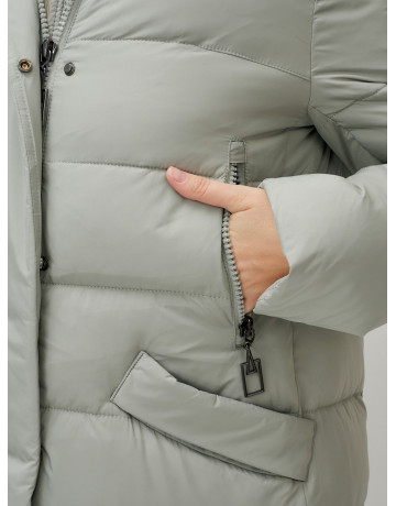 Тёплый женский пуховик с капюшоном