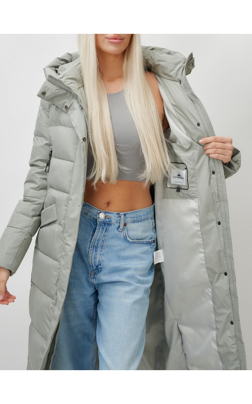 Тёплый женский пуховик с капюшоном