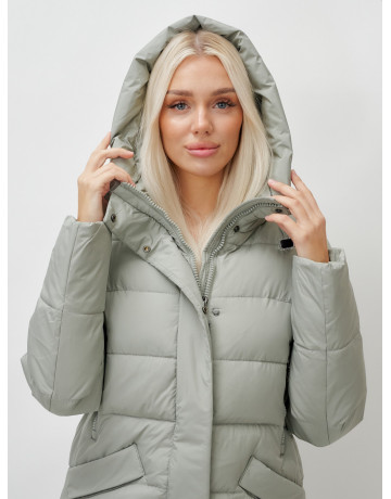 Тёплый женский пуховик с капюшоном