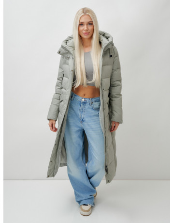 Тёплый женский пуховик с капюшоном