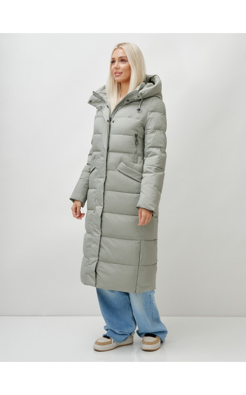 Тёплый женский пуховик с капюшоном