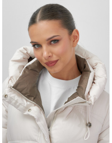 Длинный зимний пуховик с капюшоном для женщин