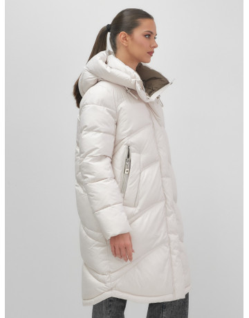 Длинный зимний пуховик с капюшоном для женщин