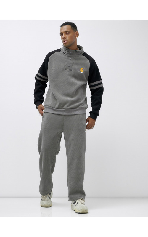 Мужской демисезонный спортивный костюм на флисе, серый, для спорта. в Тюмени