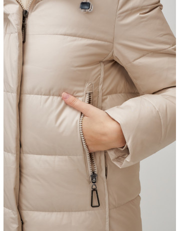 Длинный зимний пуховик с капюшоном для женщин