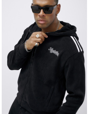 Мужской демисезонный спортивный костюм на флисе, чёрный, для спорта. в Тюмени