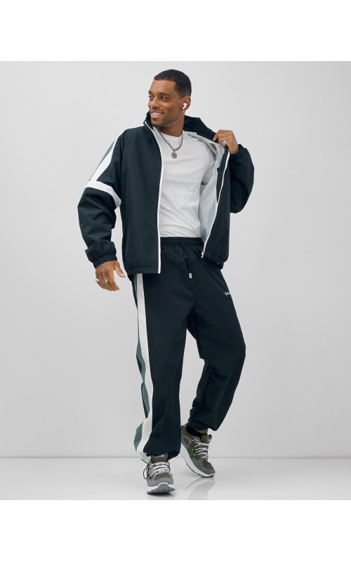 Мужской спортивный костюм темно-синий весна-лето для активного отдыха в Тюмени