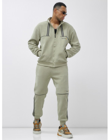 Мужской демисезонный спортивный костюм на флисе, светло-зелёный. в Тюмени
