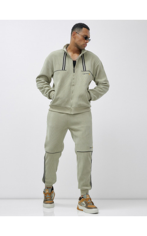 Мужской демисезонный спортивный костюм на флисе, светло-зелёный. в Тюмени