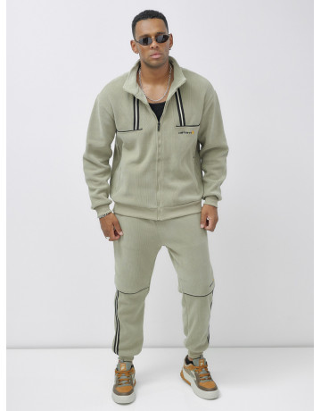 Мужской демисезонный спортивный костюм на флисе, светло-зелёный. в Тюмени