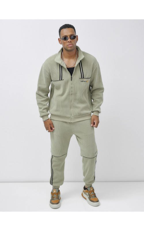 Мужской демисезонный спортивный костюм на флисе, светло-зелёный. в Тюмени