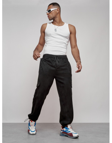 Мужские спортивные штаны прямого кроя из бархатного трикотажа.