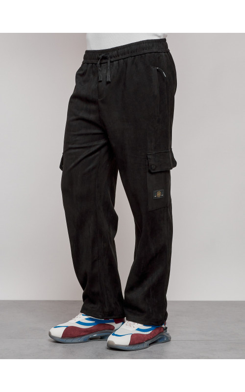 Мужские спортивные штаны прямого кроя из бархатного трикотажа.