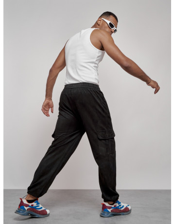 Мужские спортивные штаны прямого кроя из бархатного трикотажа.