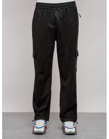 Мужские спортивные штаны прямого кроя из бархатного трикотажа.