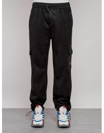 Мужские спортивные штаны прямого кроя из бархатного трикотажа.