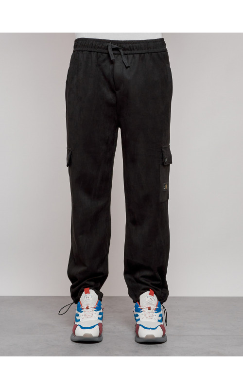 Мужские спортивные штаны прямого кроя из бархатного трикотажа.