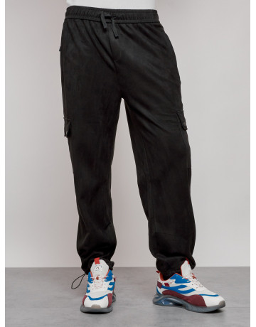 Мужские спортивные штаны прямого кроя из бархатного трикотажа.