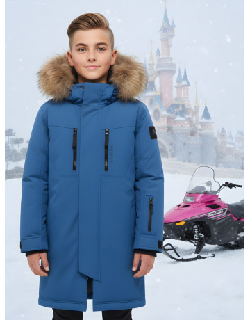 Зимняя парка с мехом енота для мальчика-подростка