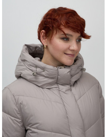 Длинный пуховик для женщин зимний утеплённый с капюшоном
